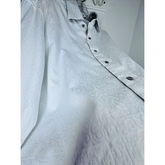 Robert Graham Men's White Jacquard Pattern Button Down Cotton Shirt Size Large - Picture 5 of 10